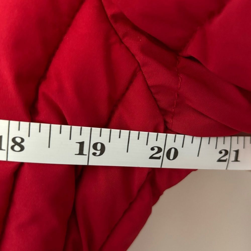 Tommy Hilfiger ThFlex Women’s Puffer Jacket Size Medium Red Hooded Long Lengh - Picture 5 of 7
